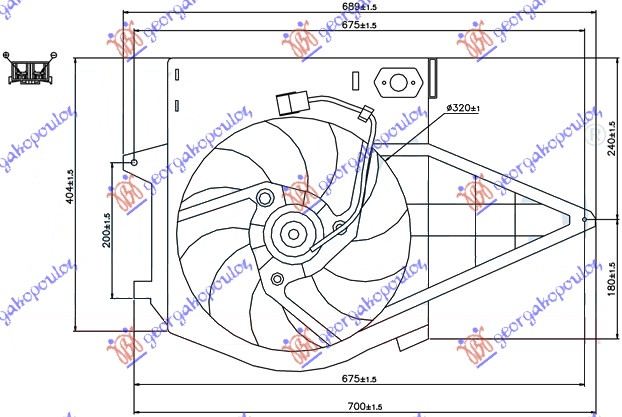 COOLING FAN COMPL. (PETROL) - A/C