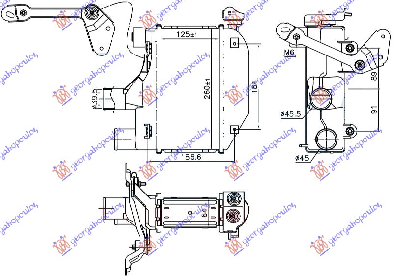 ΨΥΓΕΙΟ INTERCOOLER 1.4 D4D (125x260x64) ALL ALUMINIUM