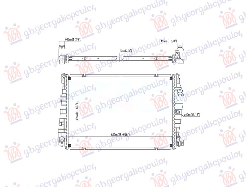 RADIATOR 2.0 DIESEL/AUTO (WITH TUBE) (650x438)