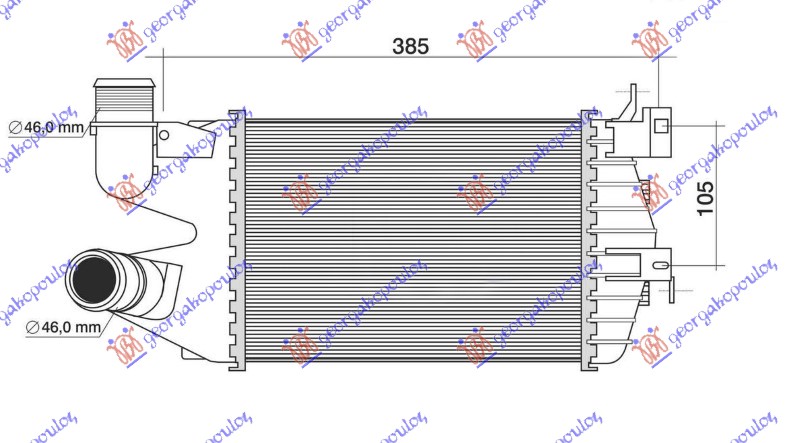 RADIATOR INTERCOOLER 1.7 CDTi DIESEL (260x180x62) 08-