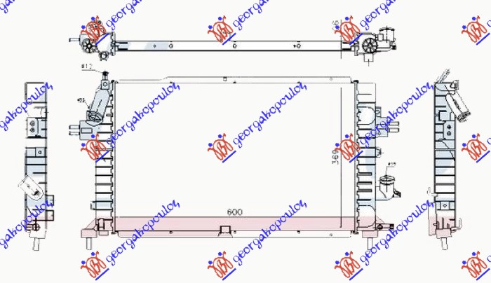 ΨΥΓΕΙΟ ΝΕΡΟΥ 1.3-1.7-1.9 CDTi ΠΕΤΡΕΛΑΙΟ (600x370x26) (BRAZED)