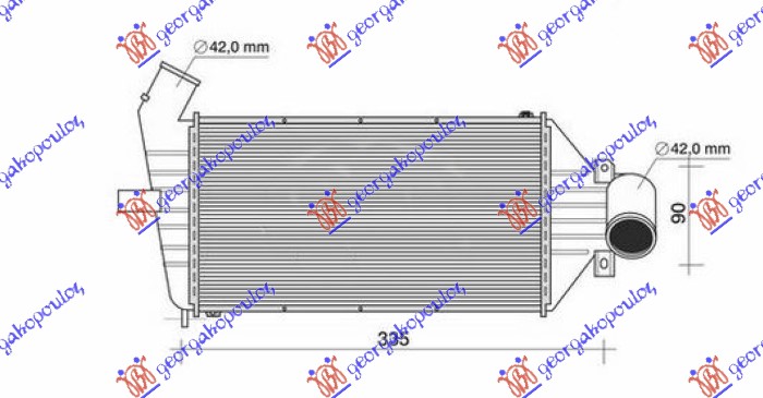 ΨΥΓΕΙΟ INTERCOOLER 2.2 16V (01-) ΒΕΝΖΙΝΗ - 1.7 TD ΠΕΤΡΕΛΑΙΟ (240x127) (NISSENS)