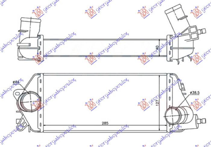 ΨΥΓΕΙΟ INTERCOOLER 1.4 D ΠΕΤΡΕΛΑΙΟ (285x125x40)