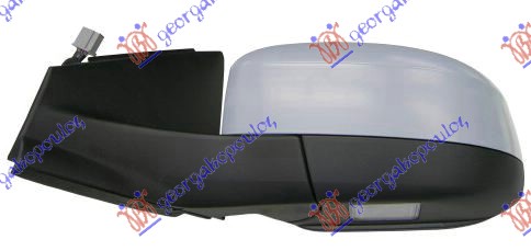 DOOR MIRROR ELECTRICAL HEATED FOLDABLE PRIMED (W/FOOT LAMP) (A QUALITY) (ASPHERICAL GLASS)