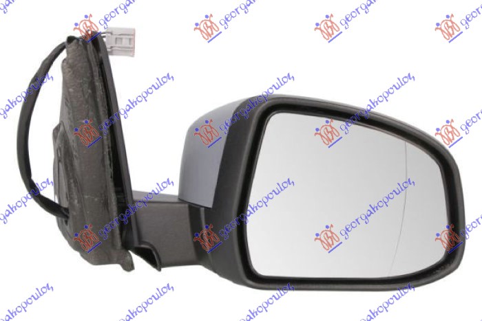 DOOR MIRROR ELECTRICAL HEATED PRIMED (W/FOOT LAMP) (CONVEX GLASS) (A QUALITY)