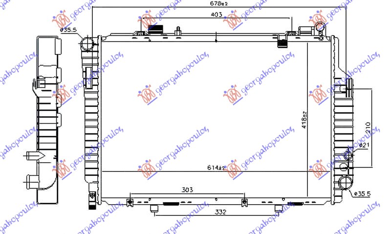 RADIATOR 2.5 CDi DIESEL MANUAL/AUTOMATIC (615x420) (NRF)