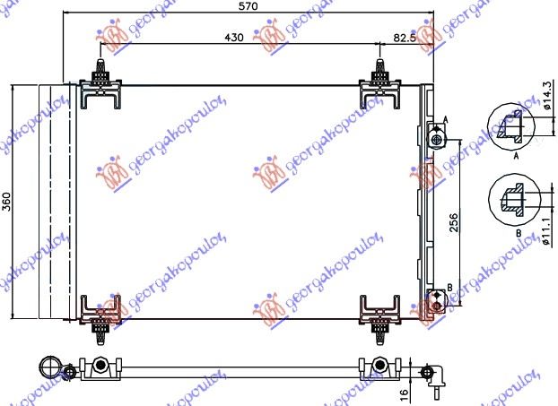 CONDENSER PETROL/DIESEL (53,5x36x1,2)