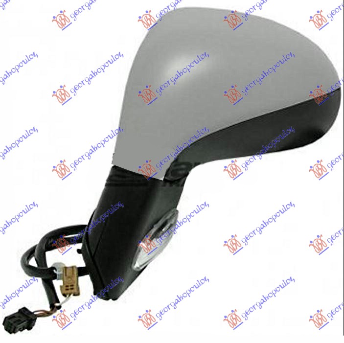 DOOR MIRROR ELECTRICAL HEATED FOLDABLE PRIMED (W/SIDE LAMP)E (A QUALITY) (CONVEX GLASS)