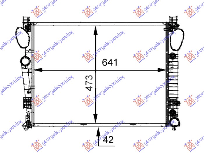 RADIATOR 5.0-5.5-5.8-6.0 PETROL - 3.2-4.0-4.3 DIESEL MANUAL/AUTOMATIC (641x469) (NRF)