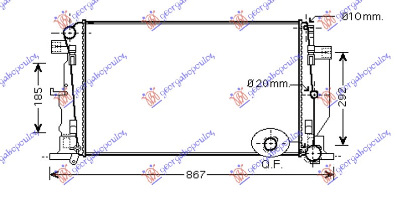 RADIATOR 2.2 DIESEL Cdi +AC MANUAL (BRAZED) (680x400x26)