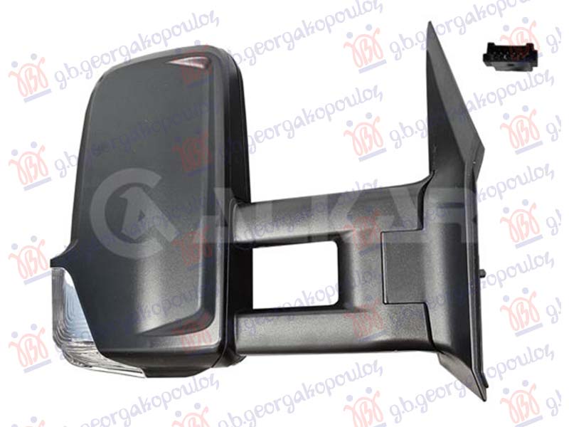 DOOR MIRROR MANUAL 2009- (W/SIDE LAMP) ( MEDIUM ARM) (CONVEX GLASS) (2 PIN)