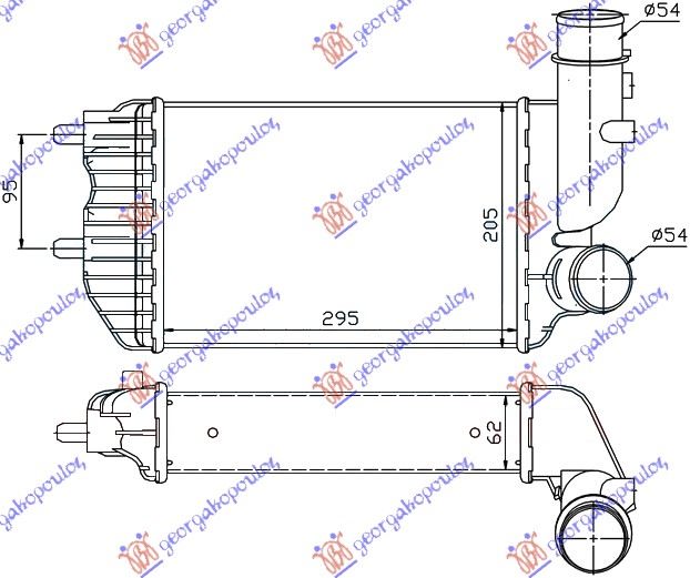 ΨΥΓΕΙΟ INTERCOOLER TURBO DSL(295x202x60)