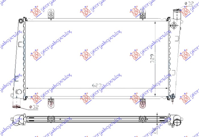 ΨΥΓΕΙΟ ΝΕΡΟΥ 1.9-2.0 TURBO ΒΕΝΖΙΝΗ (625x330x26)