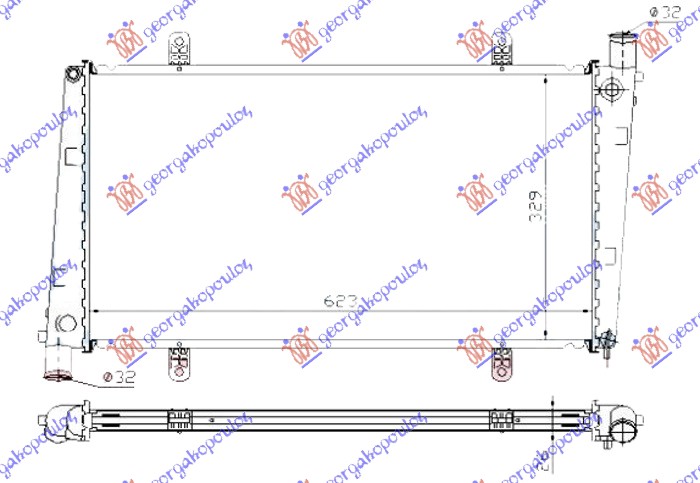 RADIATOR 1.9-2.0 TURBO PETROL (625x330x26) (NRF)