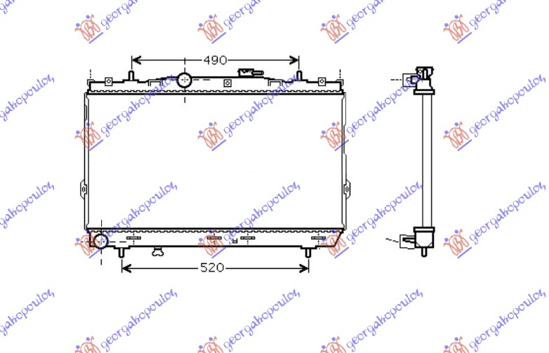 RADIATOR 1.6-2.0 PETROL (375x670x19) (VALEO)