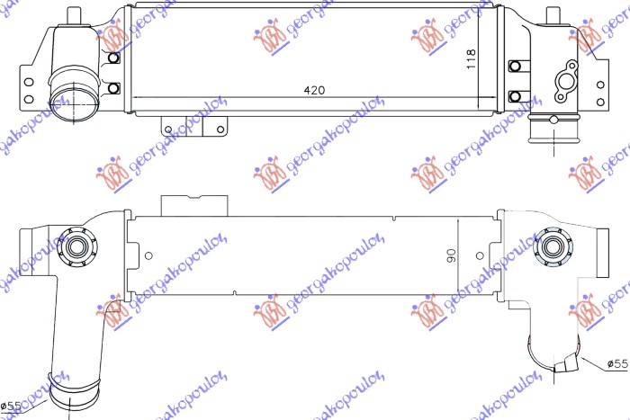 ΨΥΓΕΙΟ INTERCOOLER 2.5 CRDi 2006- (420x120x90)
