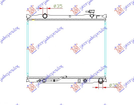 ΨΥΓΕΙΟ 2.5CRDi +/-A/C ΑΥΤ. 06- (46.5x62.8) ΜΕ ΤΑΠΑ