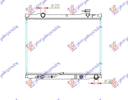 RADIATOR 2.5 CRDi +/- A/C AUTOMATIC 2006- (465x628) WITH CAP (NRF)