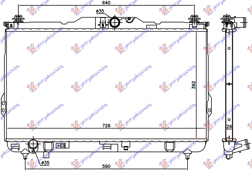 ΨΥΓΕΙΟ 2.0 CRDI +/- A/C ΜΗΧ.(72.6x39.2)ΣΩΛΗΝΑΚΙ 8ΜΜ ΜΗΧΑΝΗ