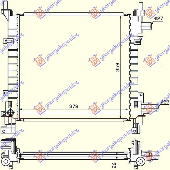 ΨΥΓΕΙΟ ΒΕΝΖΙΝΗ +AC (38x36) ΠΑΡ. Σ/Ο (MAHLE BEHR)