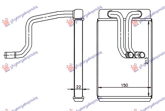 HEATER RADIATOR (BR) (213x150x22)