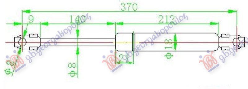 GAS SPRING TAIL GATE (365L-480N)