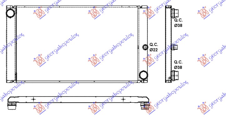 RADIATOR 2.0-2.5-3.0 DIESEL + A/C AUTOMATIC (593x366x32) (NRF)