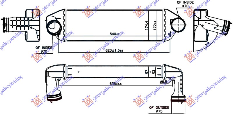 ΨΥΓΕΙΟ INTERCOOLER 3.0 sd-xDrive (540x172x67)