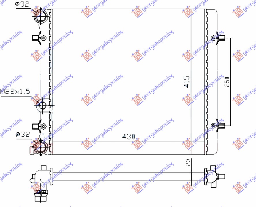 ΨΥΓΕΙΟ 1.4-1.6 ΜΗΧ. -A/C (43x41.5x2.3) (MAHLE BEHR)