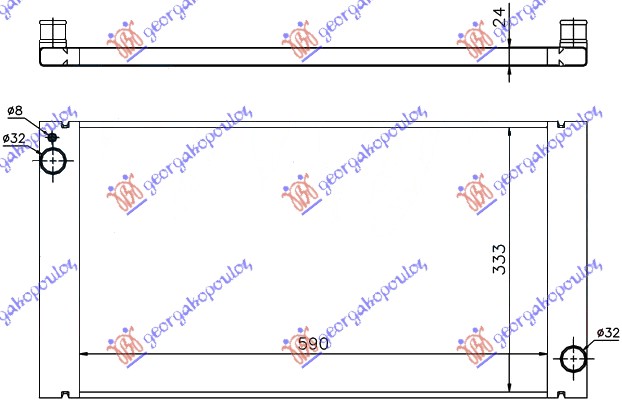 RADIATOR 1.6 PETROL - 1.6-2.0 DIESEL (590x334) (NRF)