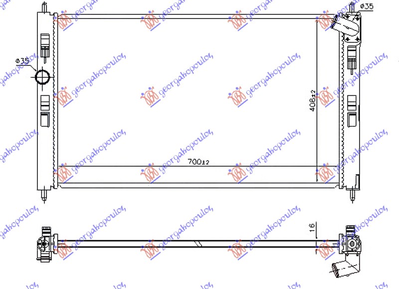 ΨΥΓΕΙΟ ΝΕΡΟΥ 1.6-1.8 16v ΒΕΝΖΙΝΗ 14- (700x410x16) ΚΟΛΑΡΟ ΜΕΣΗ ΟΔΗΓΟ