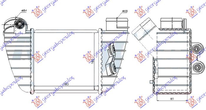 ΨΥΓΕΙΟ INTERCOOLER 1.8T (S3) (185x165x85)