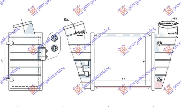 ΨΥΓΕΙΟ INTERCOOLER 1.8T (S3) (185x165x85)