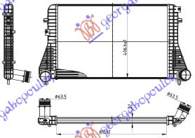 ΨΥΓΕΙΟ INTERCOOLER ΒΕΝΖΙΝΗ-ΠΕΤΡΕΛΑΙΟ (615x405x32) (Φ60)