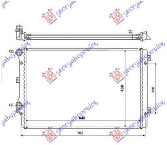 ΨΥΓΕΙΟ 1.8-2.0 TFSi ΒΕΝΖΙΝΗ (650x450x32) (BRAZED)