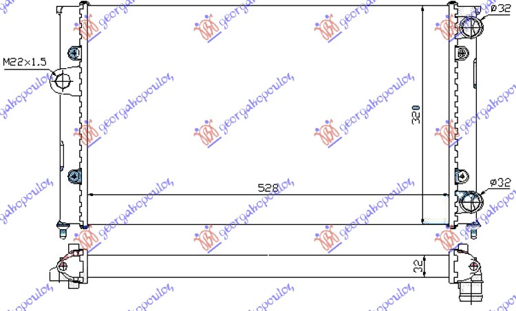 RADIATOR 1.8i8V (52.5x32) (VALEO CLASSIC)