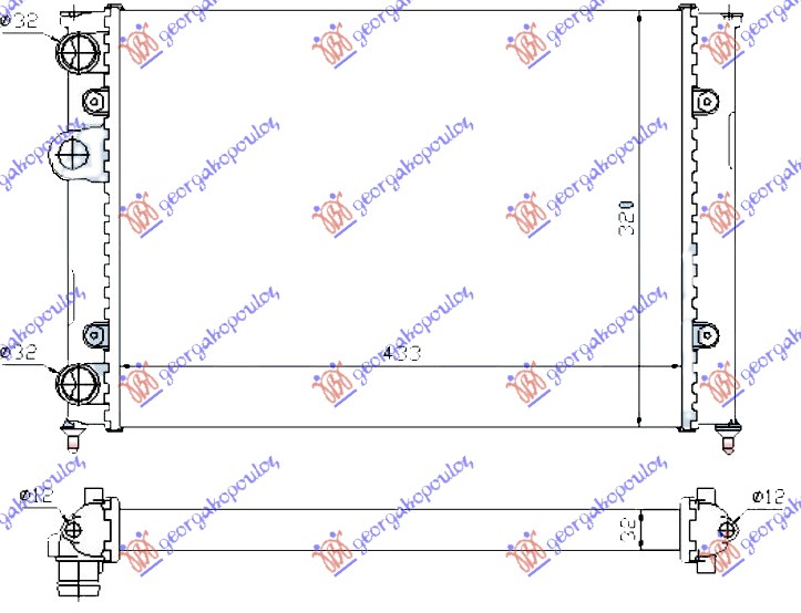 ΨΥΓΕΙΟ 1.9 ΠΕΤΡΕΛΑΙΟ TDI (625x379x32) ΠΑΡΟΧΕΣ ΠΛΕΥΡΑ ΣΥΝΟΔΗΓΟΥ (VALEO)
