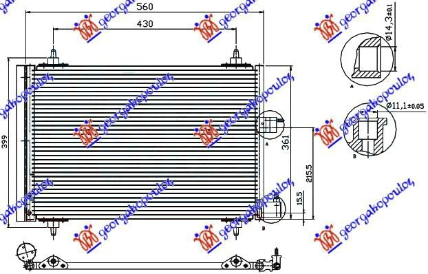 ΨΥΓΕΙΟ A/C ΒΕΝ. 1,9-2,0 ΠΕΤΡ.(52x36x1,6)