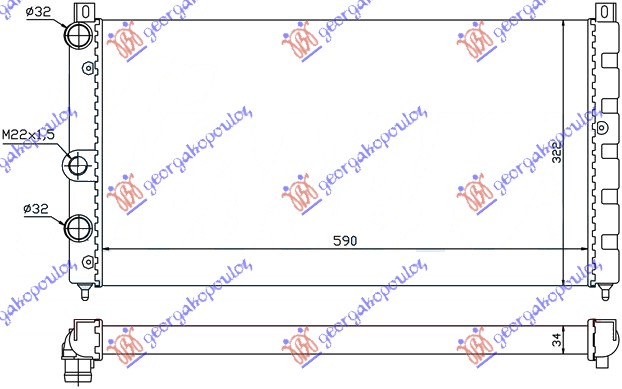 RADIATOR 1.6 PETROL-1.9 DIESEL (590x320)