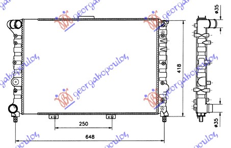 RADIATOR 1.6 + A/C (580x420) (NRF)