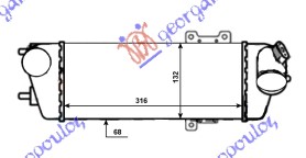 RADIATOR INTERCOOLER 1.6-2.0 CRDi DIESEL (315x127)