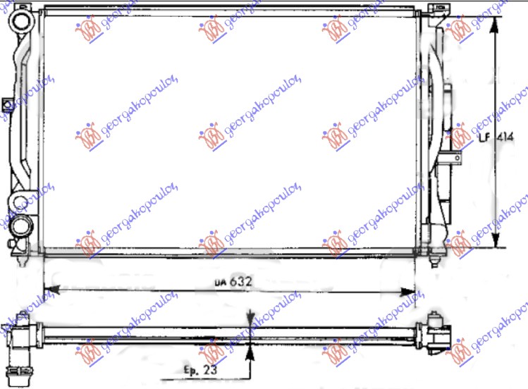 RADIATOR PETROL/DIESEL -AC (630x420) (VALEO CLASSIC)