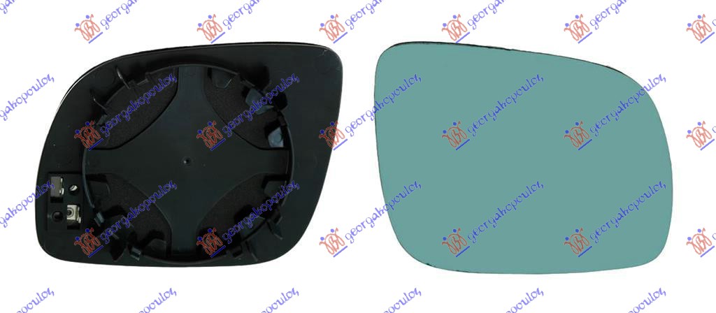 DOOR MIRROR GLASS BLUE HEATED -2000 (CONVEX GLASS)