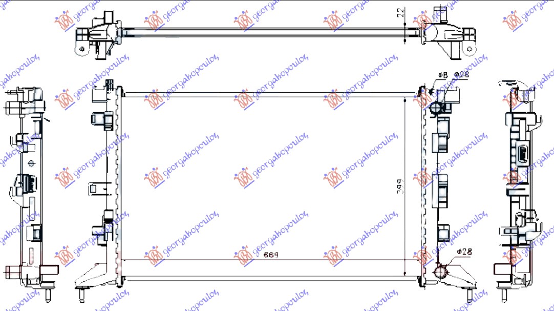 ΨΥΓΕΙΟ 1.6i 16V-2.0i 16V ΒΕΝΖΙΝΗ - 2.0 Dci ΠΕΤΡΕΛΑΙΟ (67x41,7x26) (MAHLE BEHR)