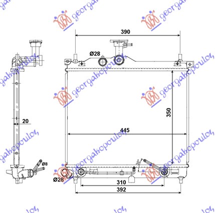 ΨΥΓΕΙΟ 1.1i12V-1.1CRDi (44.5x35) ΑΥΤΟΜ.