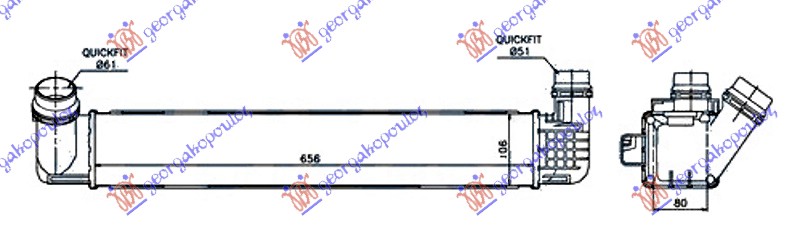 ΨΥΓΕΙΟ INTERCOOLER 2.0 TCE ΒΕΝΖΙΝΗ - 1.6-1.9 dCi ΠΕΤΡΕΛΑΙΟ (650x105x76)