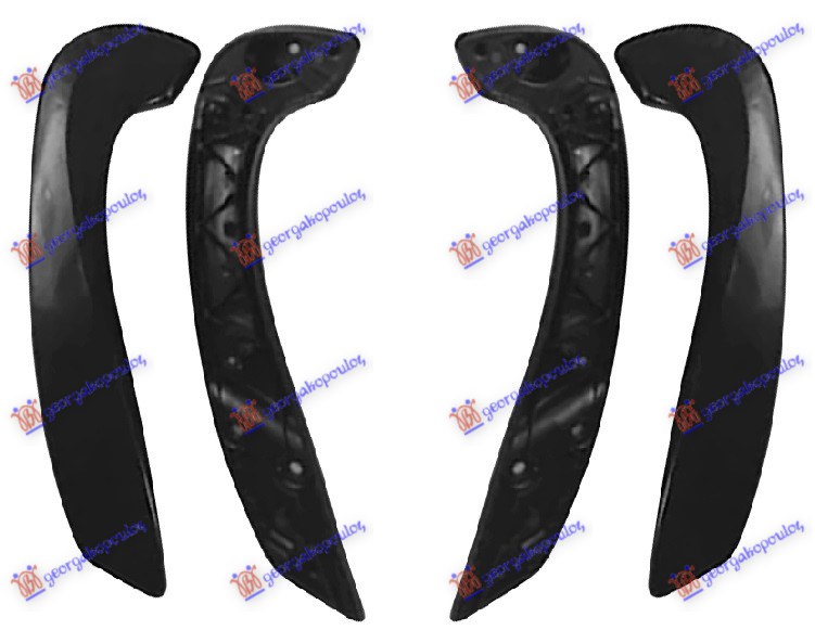 DOOR HANDLE INNER GRAB FRONT BLACK  (SET)