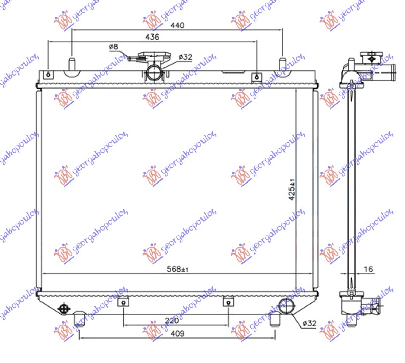 ΨΥΓΕΙΟ 1.3 ΒΕΝΖΙΝΗ MHXANIKO 2000- (425x568x16) (NRF/KOYO)
