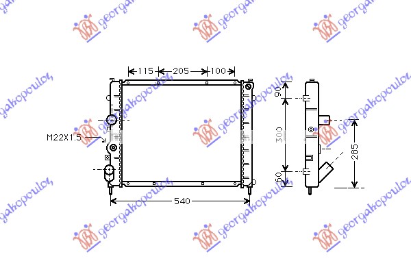 RADIATOR DIESEL (480x440x40) (FUN SCREW)