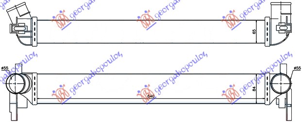 ΨΥΓΕΙΟ INTERCOOLER 1.2-1.4-1.6-1.9 TDi ΠΕΤΡΕΛΑΙΟ (640x82x64)
